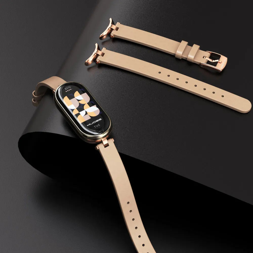 Strap for Mi Band 10 9 8 7 6 5 Watchband for Xiao mi Smart Band 9 Strap for Mi Band 8 Leather Wristband For Mi Band 7 Correa