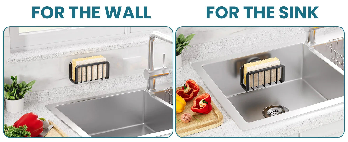 TAILI Sponge Holder for Kitchen Sink Organizer with Suction Cup Rustproof Sink Sponge Stand Removable Kitchen Sponge Holder