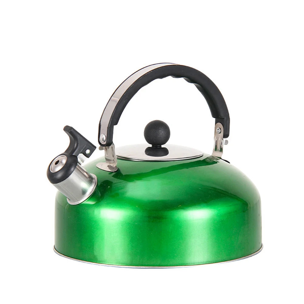 1Pcs Camping Cooking Teakettle Teapot Stainless Steel Whistling Kettle For Trips Whistling Kettle Stove Gas Water Kettle