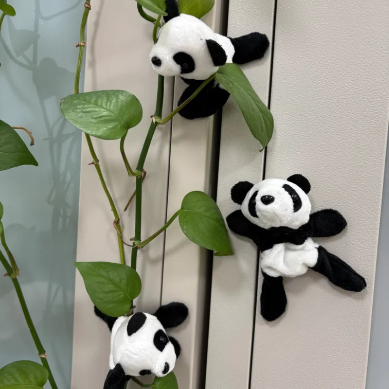 Cute Soft Plush Panda Magnet - Oval Fabric Whiteboard & Fridge Decor, Perfect for Gifting and Organizing