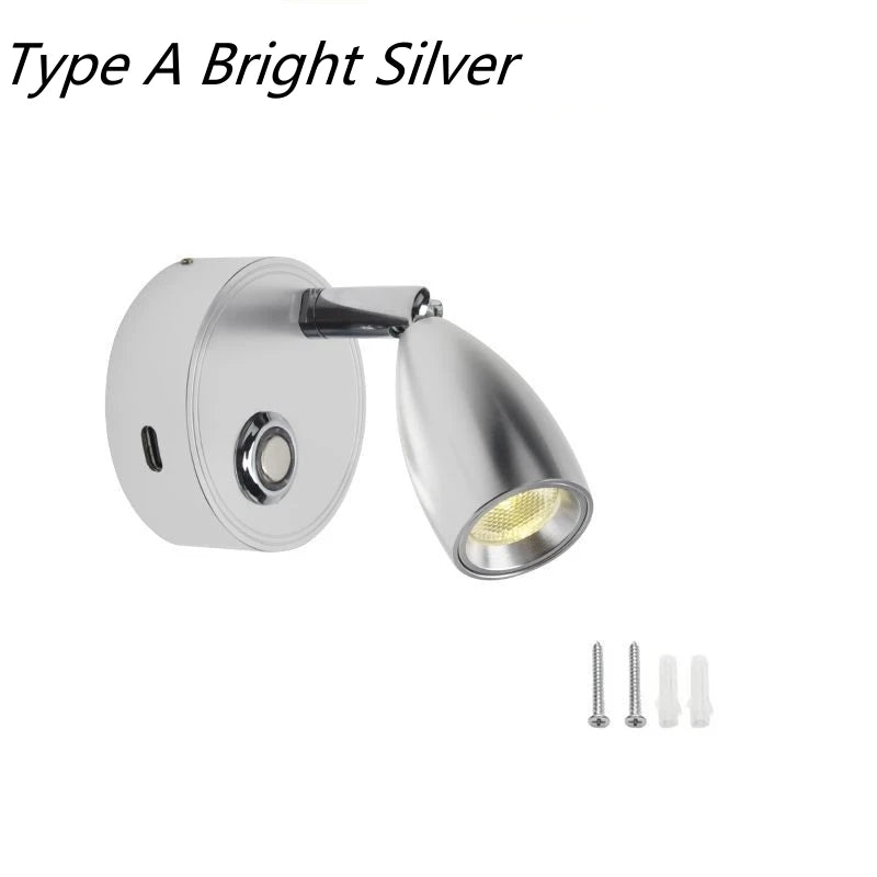 Tokili 12/24V Dimmable LED Spotlight w/ Touch Dimmer & Dual USB Ports, Reading Light for RV, Truck, Marine, Trailer, Off-Road