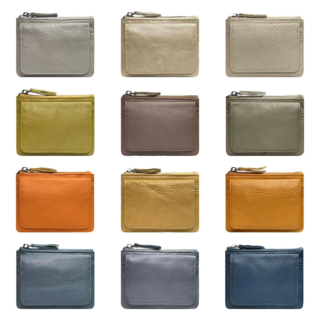 New Cow Leather Women's And Men's Card Bag Coin Purse Slim Credit Card Holder Wallet For Men and Women ID Card Pocket