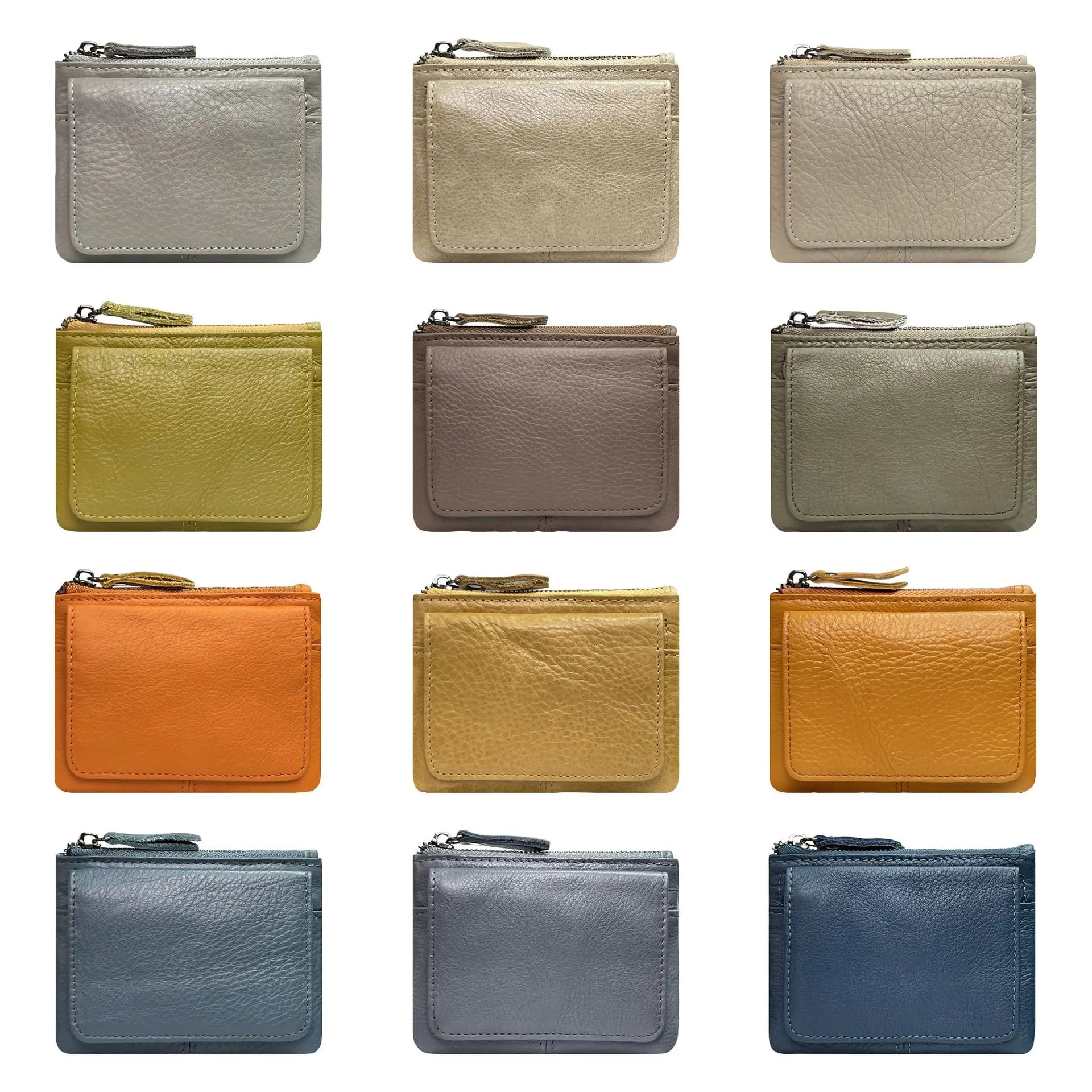 New Cow Leather Women's And Men's Card Bag Coin Purse Slim Credit Card Holder Wallet For Men and Women ID Card Pocket
