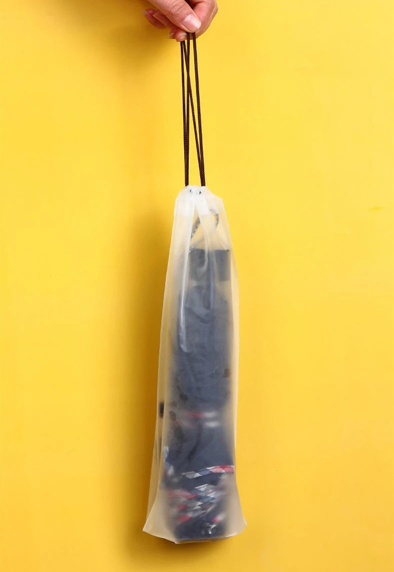 Umbrella Storage Bag Translucent Plastic Waterproof Anti-dirty Umbrella Cover Reusable Portable Drawstring Bags Home Storage