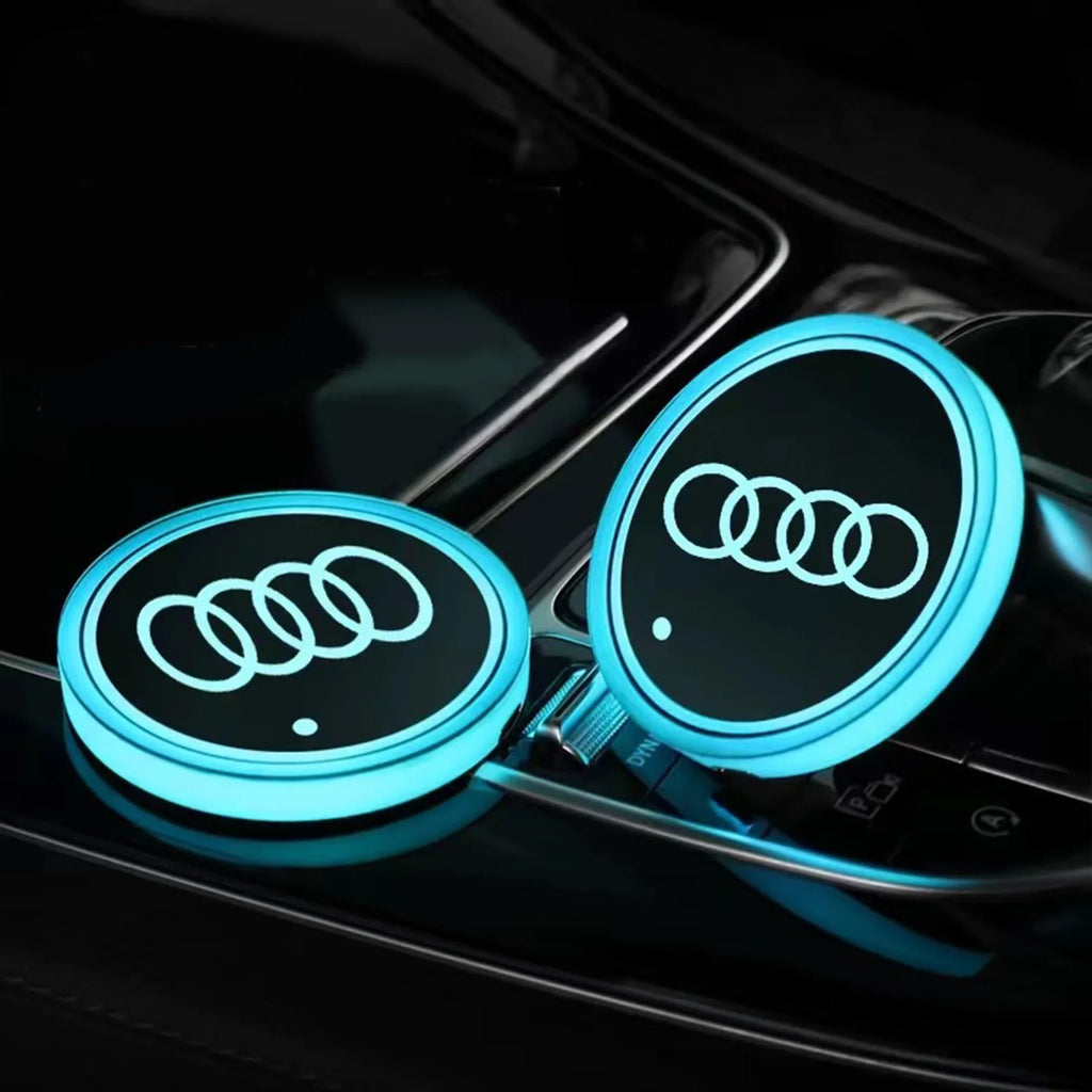 7 Color LED Car Cup Holder Light Luminous Coaster Water Cup Pad For Audi Sline A3 A4 A5 A6 A7 A8 Q3 Q5 Q7 S3 S4 S5 S6 S7 B6 B7