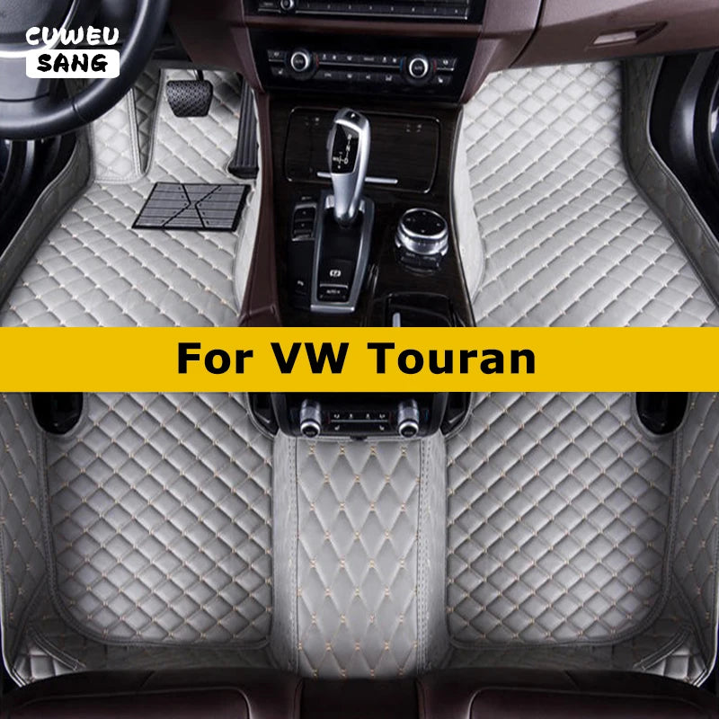 CUWEUSANG Custom Car Floor Mats For VW Touran Auto Carpets Foot Coche Accessorie