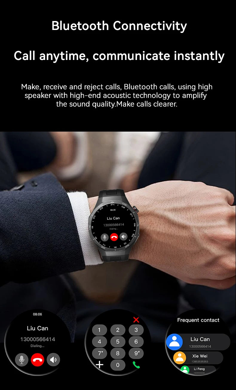 LAXASFIT 2025 New Smart Watch Men's 1.52 HD Screen Bluetooth Talk Heart Rate Monitor Men Women NFC Outdoor Sports Smart Watch