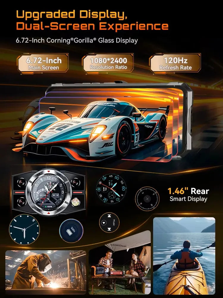 [Ship From UK] Cubot KingKong 11 Rugged Smartphone 5G 10200mAh 32GB(16+16) 256GB 108MP 6.72'' Mobile Phone Android 15 Cellphones