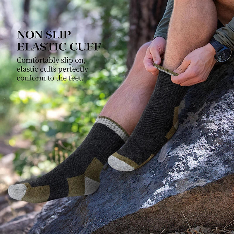 Winter Merino Wool Socks Thickened Warm Moisture Wicking Hiking Socks Men Women Thermal Breathable Durable Cycling Outdoor Socks