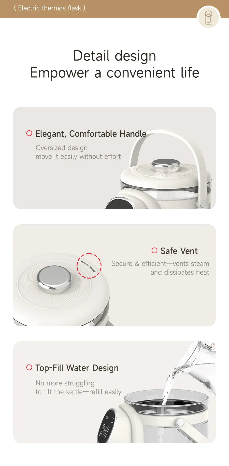 3.5L Electric Kettle Automatic Keep-Warm Electric Pot 12-level Temperature Adjustment Water Kettle Multifunction Water Dispenser