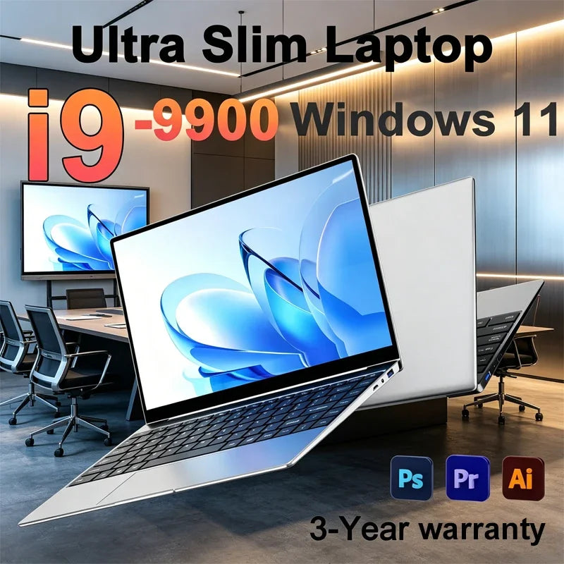 Trendy New 15.6" Laptop Intel Core I9-9900 32GB 2TB Gaming PC Ultra Slim Office Study Computer PC Windows 11 Pro 1920*1080 HD