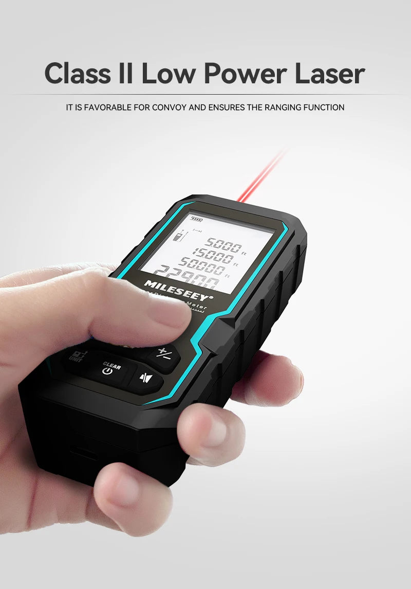 Mileseey S6 Laser Distance Meter 40m/120m, Rangefinder with Level Bubble , LCD Display with Backlit, Measure Tools for Home