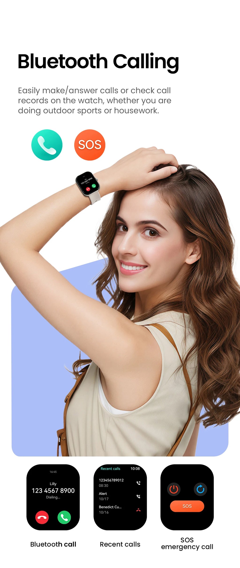 HAYLOU Watch S6 Smartwatch 2.01" HD Display Smart Watch Bluetooth Voice Callings IP68 Waterproof Fitness Tracking Smartwatch