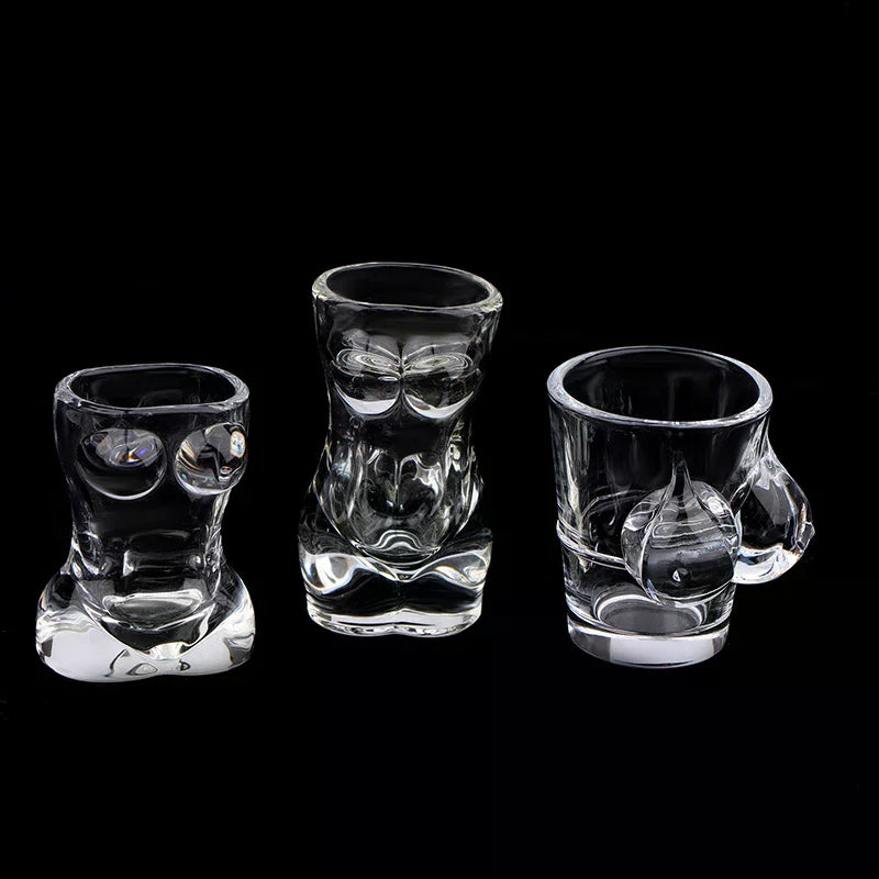 1PC Novelty Body Shaped Glass Beer Cup, Transparent Drinkware for Cocktails and Juices, Funny Wine Glass, Bar and Cafe