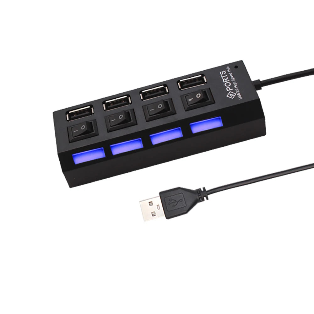 7 Ports USB 2.0 Hub USB Hub Multi USB Splitter Hub Use Power Adapter 4/7 Port Multiple Expander 2.0 USB Hub with Switch for PC