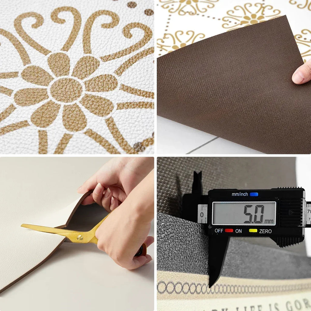Kitchen Carpet Waterproof Oil-proof Floor Mat Pvc Leather Non-slip Foot Mats Long Strip Home Decoration Rug Alfombra De Cocina