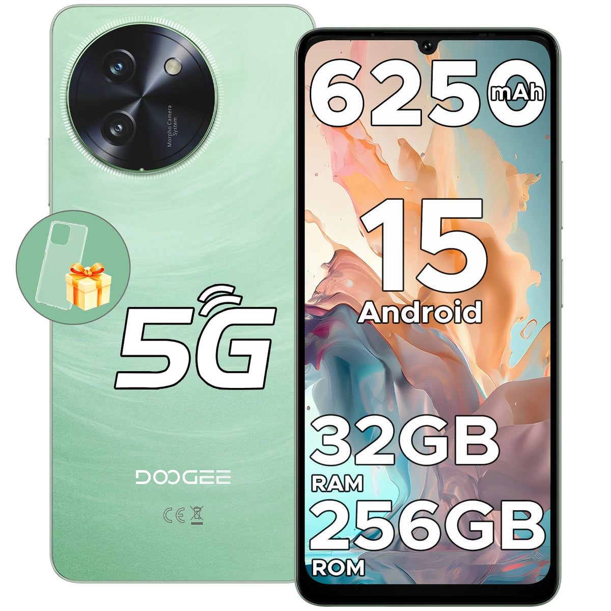 DOOGEE Note59 Pro 5G Smartphone Android 15 6.75" 120Hz Display 32GB(8+24) 256GB 6250mAh Battery Widevine L1 NFC Cellphone