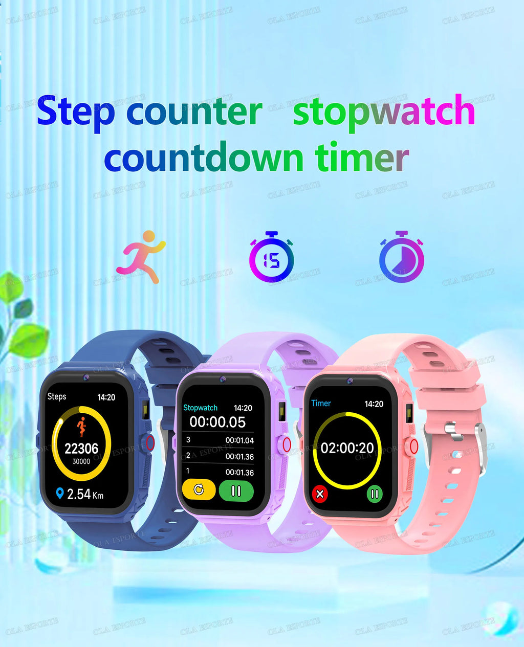 New Smart Watch For Children HD Touch Screen Camera 18 Games Sleep Monitoring Alarm Clock Calculator Birthday Gift Boy Girl HW12