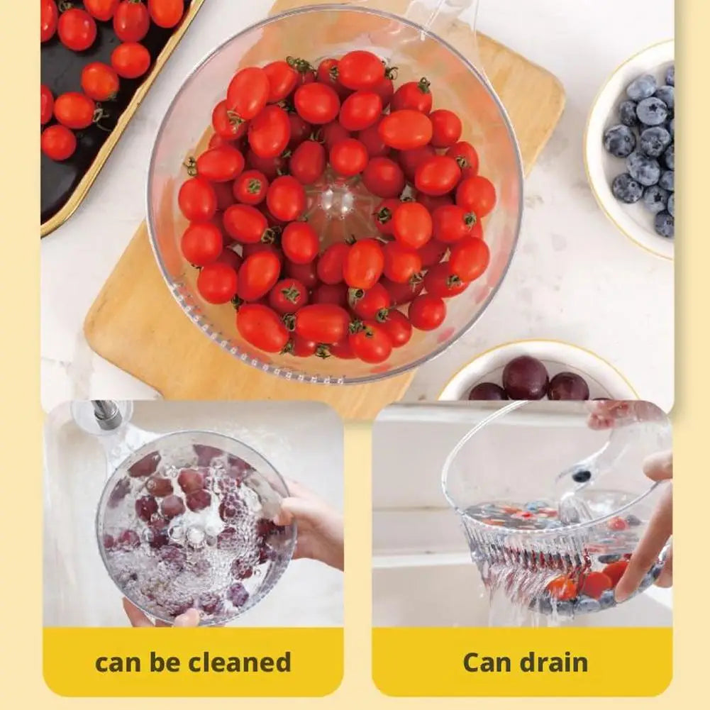 Automatic Fruit Washer Automatic Washing Bowl With Strainer Vegetable Rinser Container Berries Washer Automatic Washer Bowl
