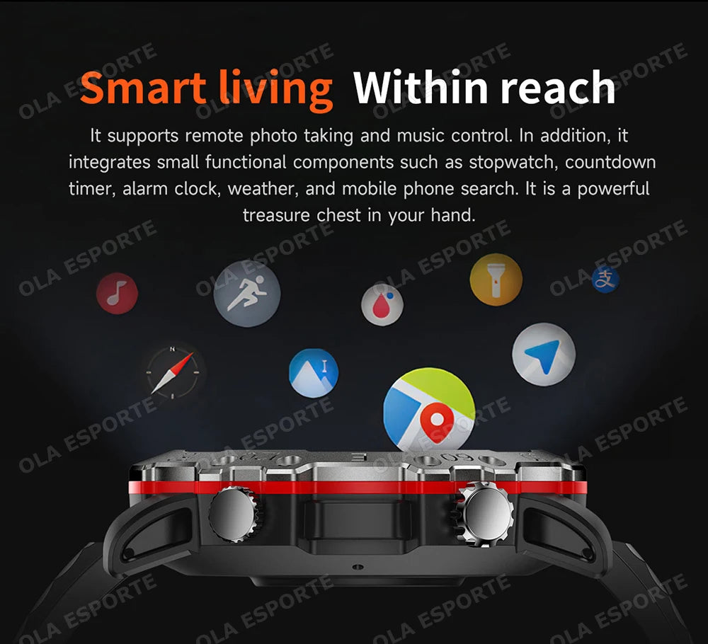 GPS Smart Watch 5ATM Waterproof Built-in Dual-band GNSS GPS Motion trajectory Military Sport Smartwatch Men 2025 New For Android