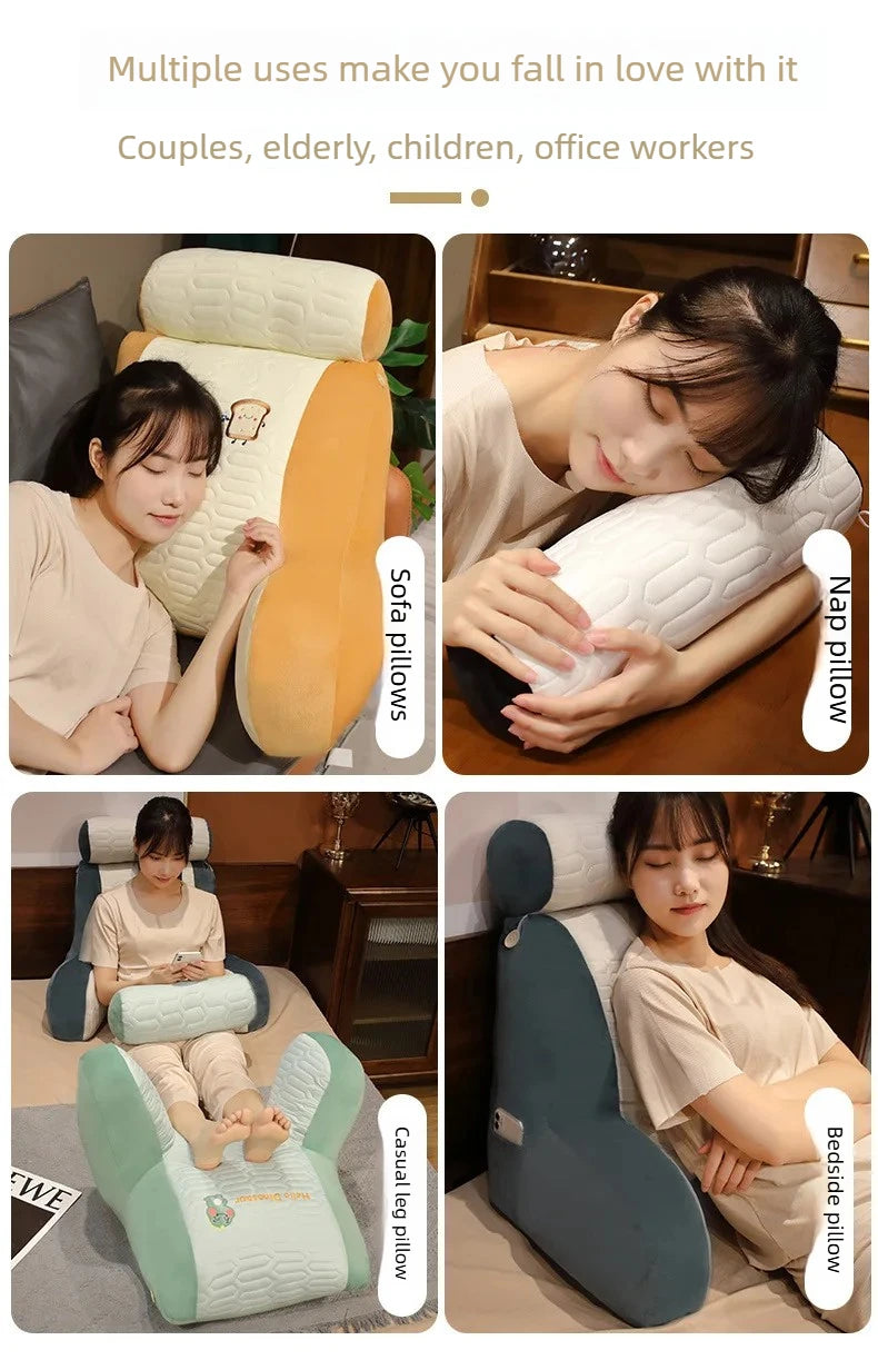 Summer Ice Shreds Pillow Panda Increase in Height Lumbar Support Detachable Washable Cushion Student Dormitories Bed Backrest
