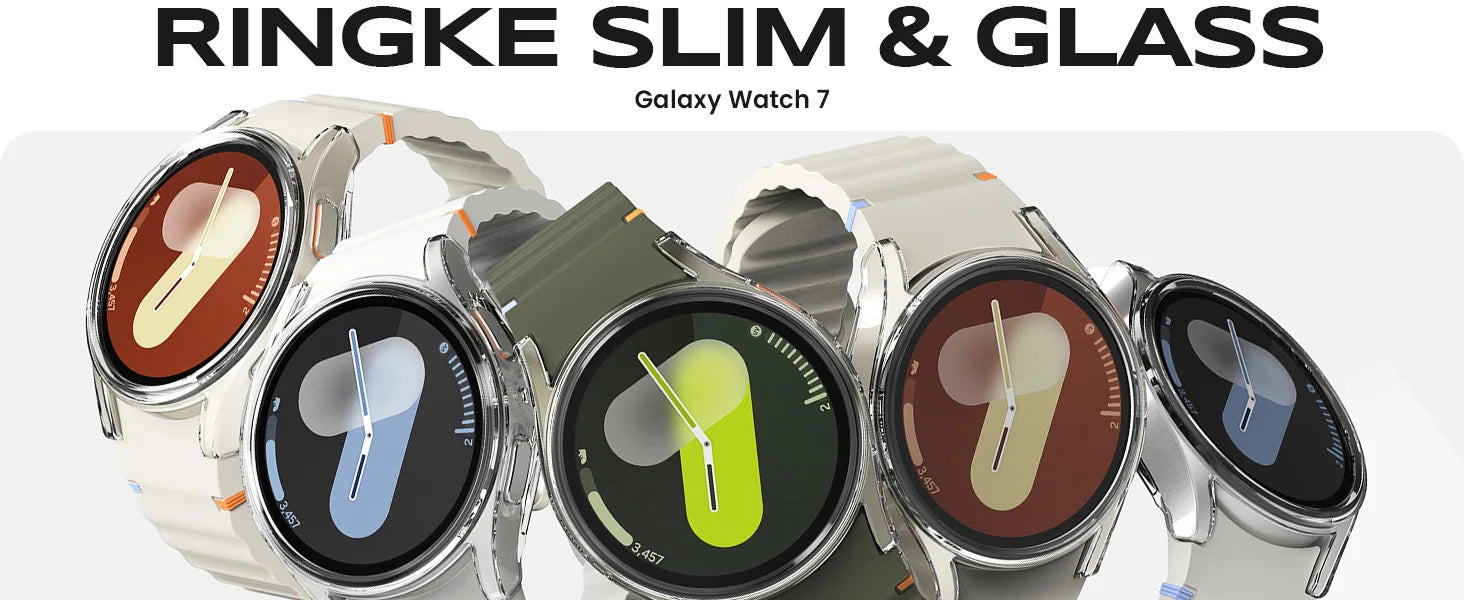 Glass+Case for Samsung Galaxy Watch 7 40mm/44mm Screen Protector Tempered Glass&Hard PC Protective Bumper Cover Accessories Set