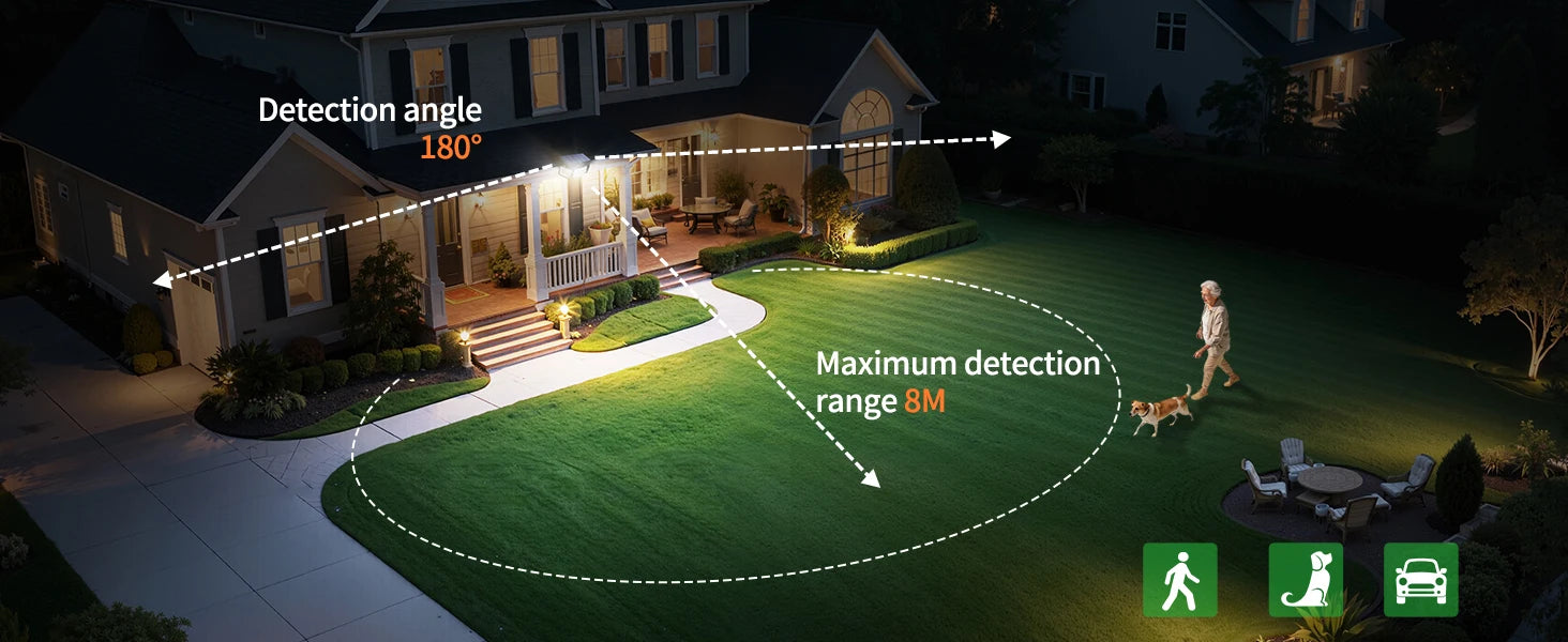 Top Brand Powerful 6000mah Outdoor Solar Lights With 3 Modes Two Motion Sensors Bright Light Wall Lamp For Garden Yard Garage