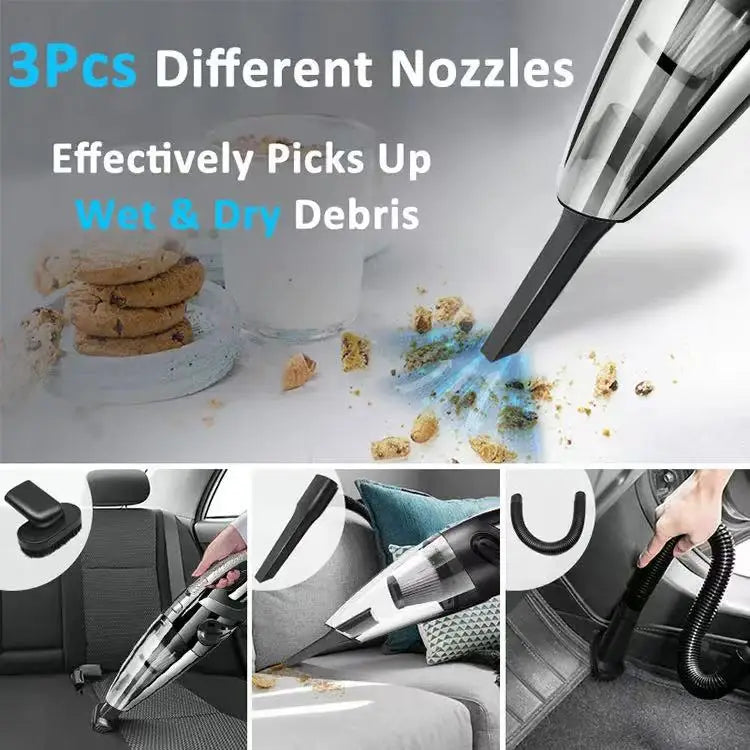 Portable Wireless Vacuum Cleaner Powerful Suction Rechargeable Handheld Vacuum Cleaner Quick Charge for Car Home Pet Hair