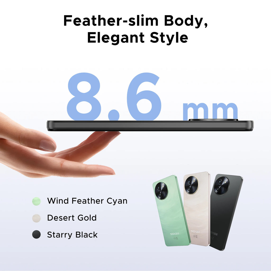 DOOGEE Note59 Pro 5G Smartphone Android 15 6.75" 120Hz Display 32GB(8+24) 256GB 6250mAh Battery Widevine L1 NFC Cellphone