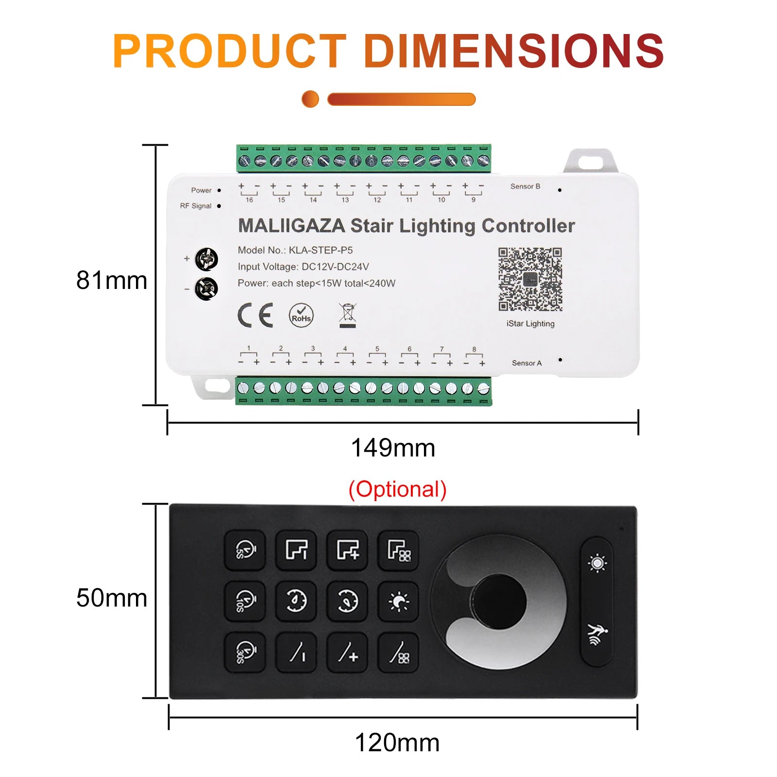 Intelligent Motion Sensor Stair Light Kit, Smart Bluetooth APP Remote Control, Dynamic & Constant Lighting for Indoor Staircase