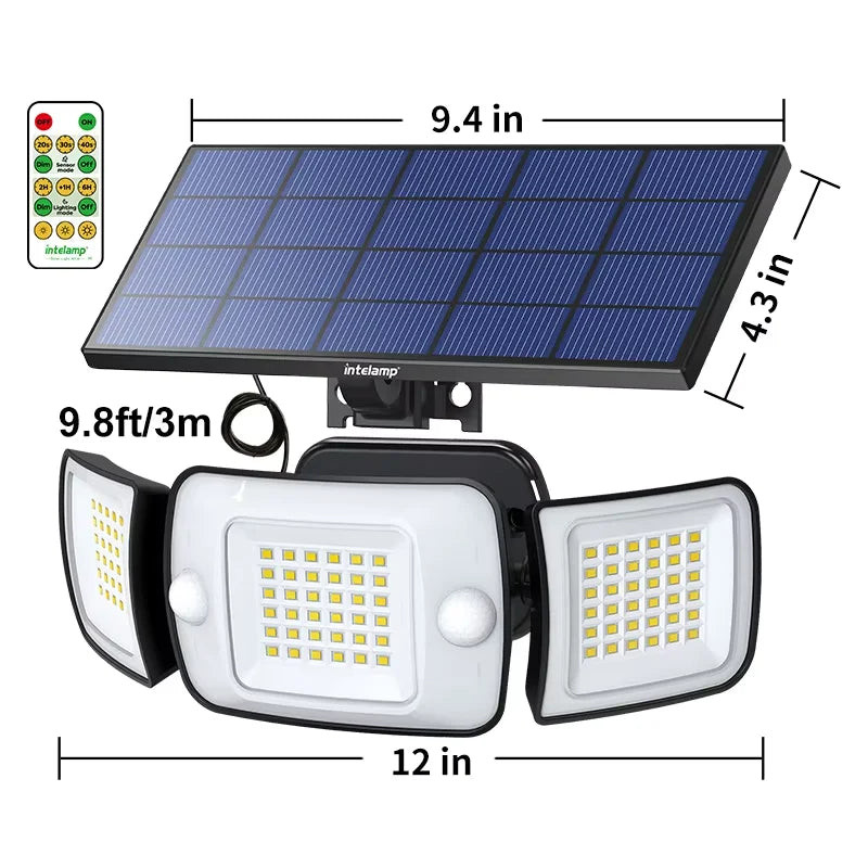 6000mah Light All Night Outdoor Solar Lights With 3 Modes Two Motion Sensors Wall Lamp Street Light For Garden Yard Path Garage