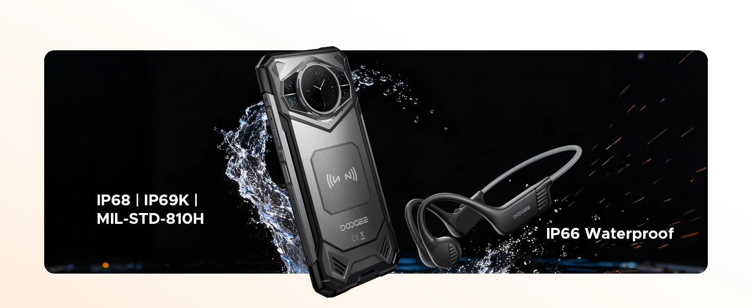 DOOGEE S200 VIP 5G Rugged Phone 1.32" Rear Display 48GB 256GB 6.72" 100MP Camera 10100mAh Battery 33W Android 16 Smartphone