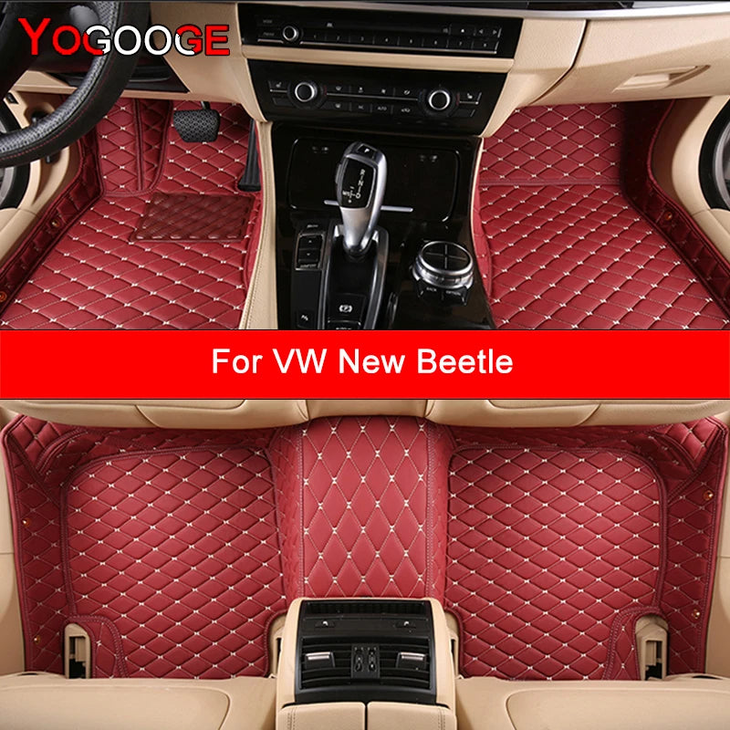 YOGOOGE Custom Car Floor Mats For VW New Beetle 1998-2019 Auto Carpets Foot Coche Accessorie