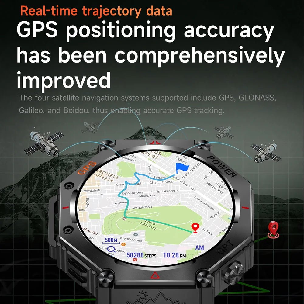 2026 T-Rex 3 Ultra Men Smart Watch Original 10ATM Waterproof GPS Rugged Compass Military 100+ Sports Mode Smart Bracelet