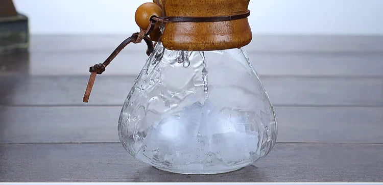 Hand Glass Coffee Kettle with Stainless Steel Filter Drip Brewing Hot Brewer Coffee Pot Dripper Barista Pour Over Coffee Maker