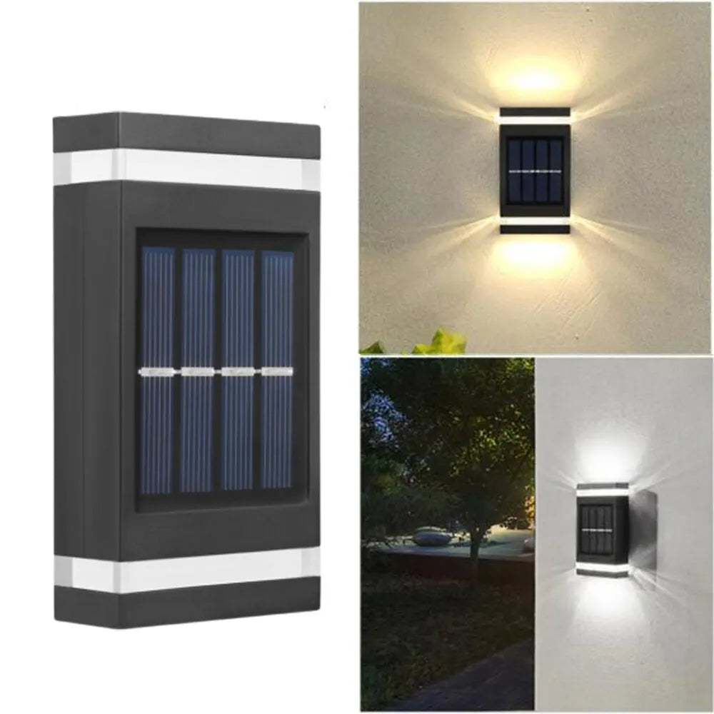 6Led Solar Wall Lamp Outdoor Waterproof Solar Powered Light UP and Down Illuminate Home Garden Yard Decoration Outside Sunlights