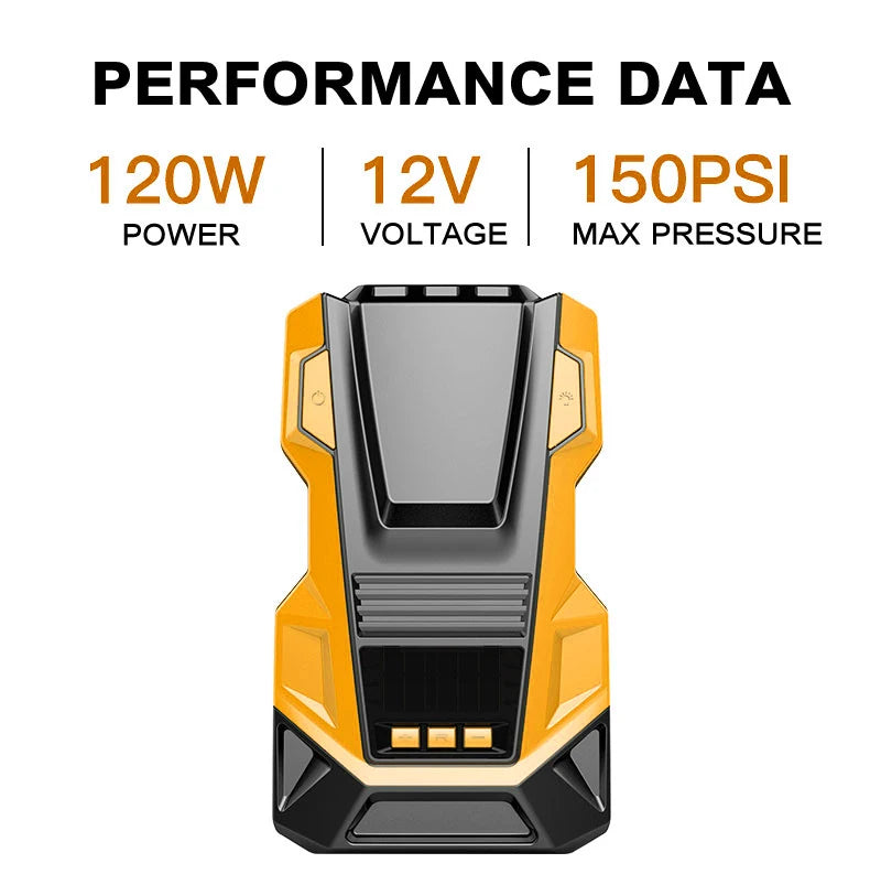 Car Tire Inflator Portable Air Compressor 150PSI Digital Air Pump AC220/110V DC12V With LED Light for Car Motorcycle Bicycle