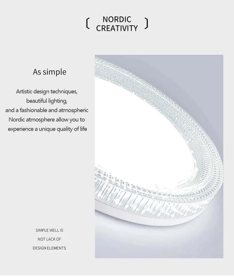 Modern LED Ceiling Light AC85-265V Circular Crystal Home Light 18W 24W 36W 48W Living Room Bedroom Kitchen Indoor Lighting