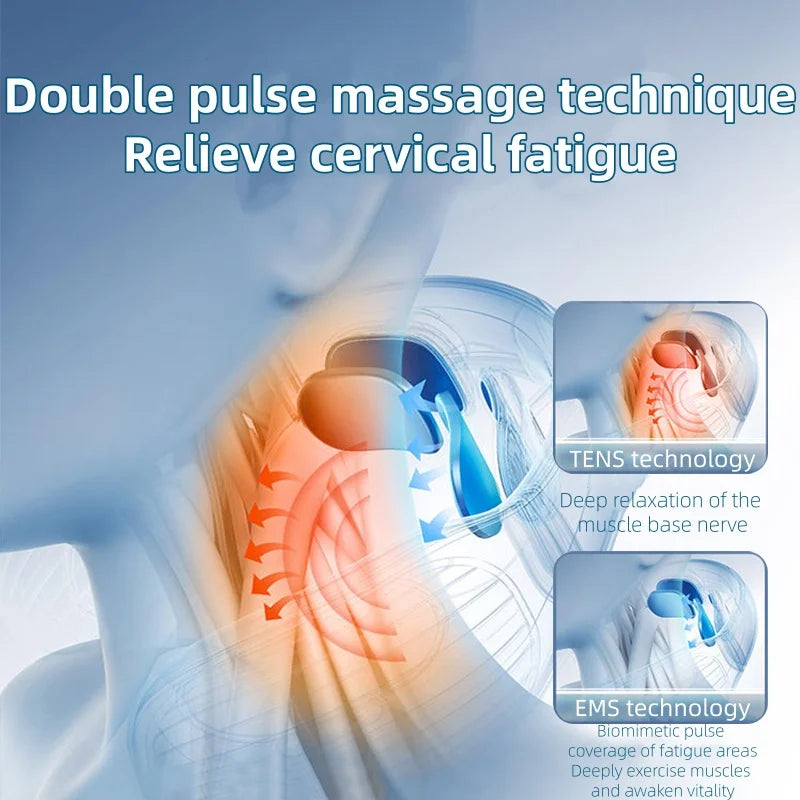 Smart Neck Massager Low Frequency Pulse Cervical Electric Massagers Relaxation Physiotherapy Vibration Massage Head Replaceable