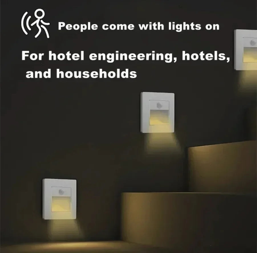 2~1PCS Led Stair Light PIR Motion Detector Sensor 220V Infrared Human Lamp Recessed Steps Ladder Staircase Bedroom Night Light