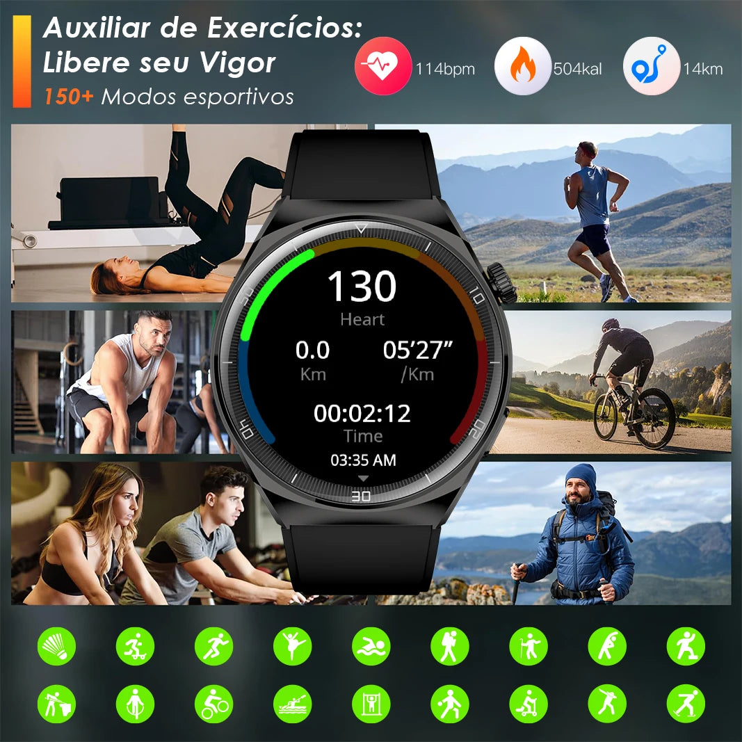 NEXA 2 Relógio Inteligente com de 300mAh Tela HD AMOLED Caixa de Liga de Zinco à Prova d'Água IP68 para Esportes ao Ar Livre