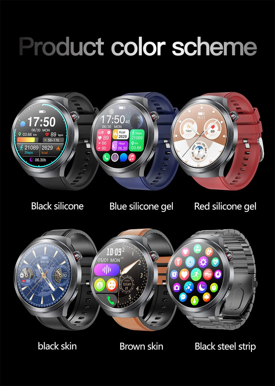 New For Health ECG+PPG Smart Watch Lipids Uric acid Blood Pressure Health watch Men NFC 100+Sport HD Bluetooth call Clock Women