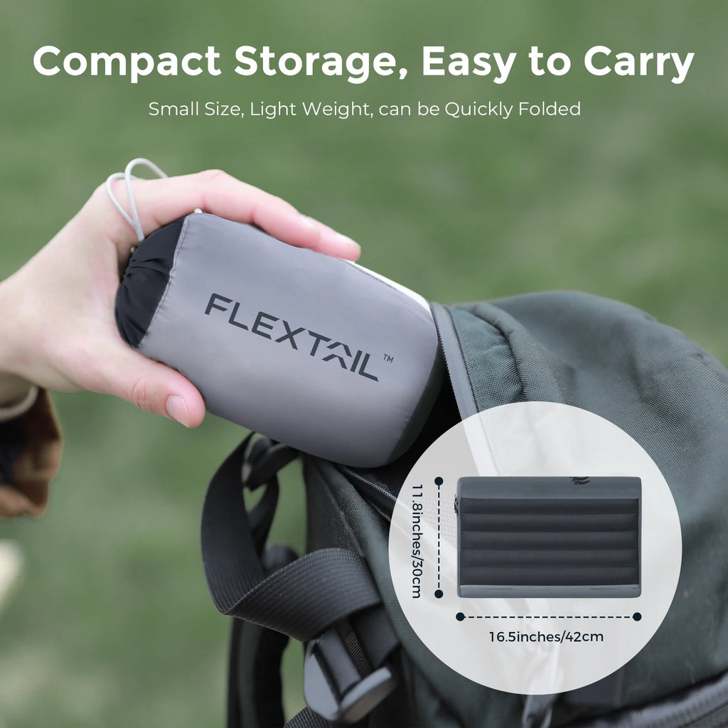 FLEXTAIL ZERO PILLOW&ZERO PILLOW SE - Camping Pillow, Inflatable Pillow with Elastic Strap, Ergonomic Design,Two Height Options