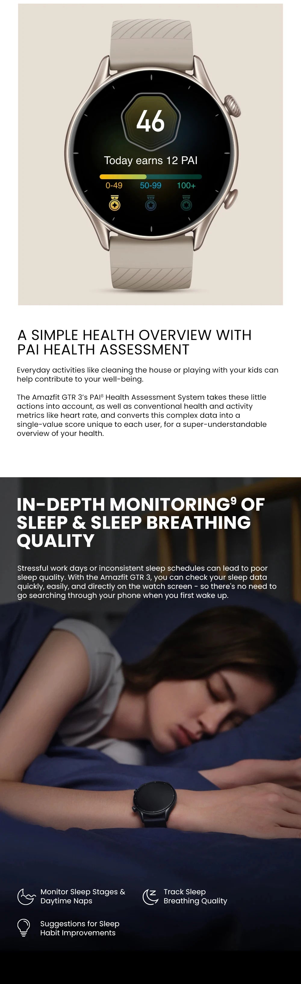 Amazfit GTR 3 Alexa Built-in Smart Watch For Men Women Play Music 1.39" AMOLED Display 21Day Battery Life Refurbished Watch