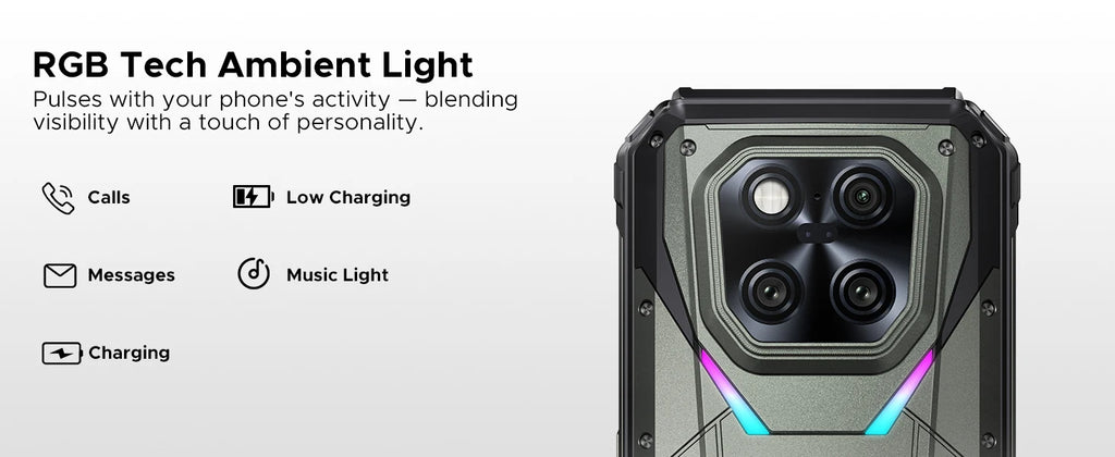 DOOGEE V Max Play 5G Rugged Phone Projector Function Dual Camping Lights 6.78'' Display 20500mAh Battery 16GB 512GB Smartphone