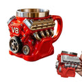Mechanical V8 V6 Engine Resin Coffee Mug Personalized Inner Liner Simple Design Kitchen Bar Home Gift Idea