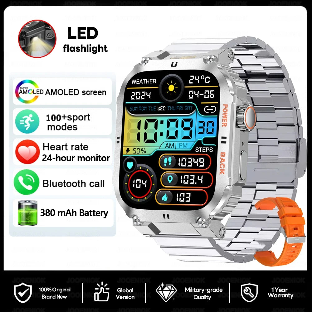 2026 New Military GPS Smart Watch Men 1.91" AMOLED Screen IP68 Waterproof Sports Fitness Tracker BT Call Smartwatches