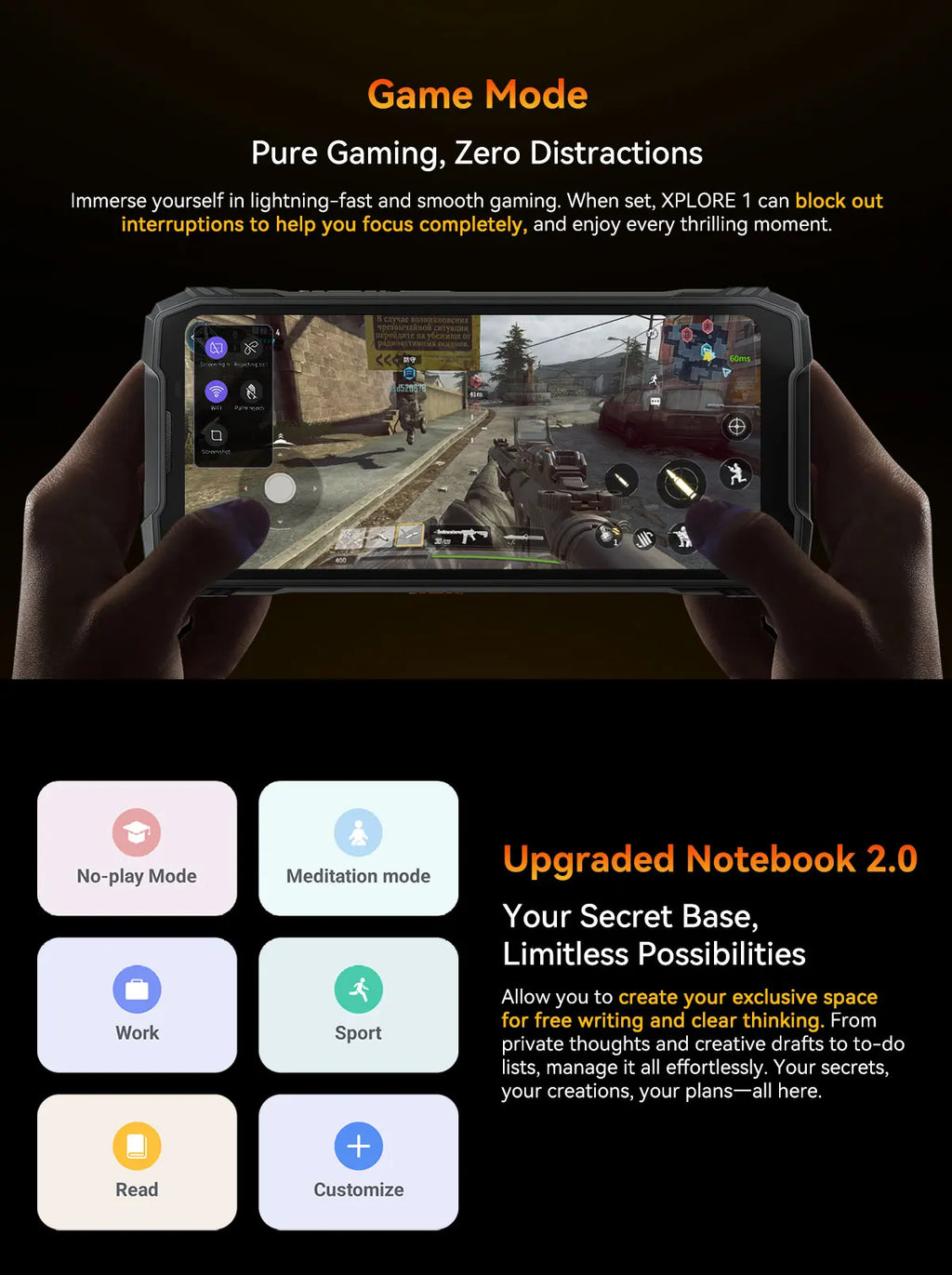 Blackview XPLORE 1 Rugged Smartphone, 5G Waterproof Outdoor Smartphone Android 15, 6.78'' 2.4K Display, 256GB/512GB, 20000mAh