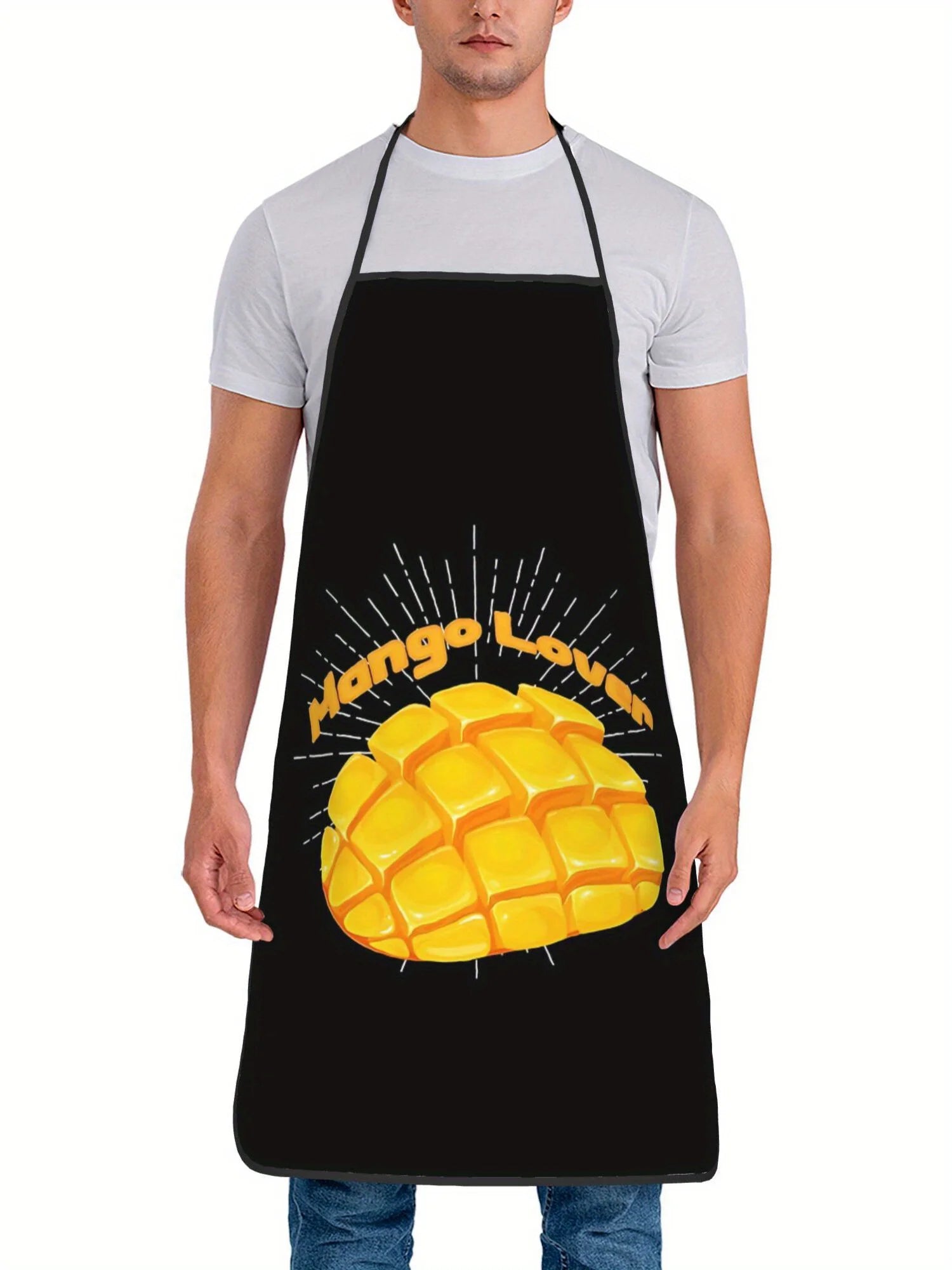 Mango Lover Retro Mango Print Apron - Adjustable Chef Apron with Mango Fruit, Unisex Cooking Apron for & Men, for & Use