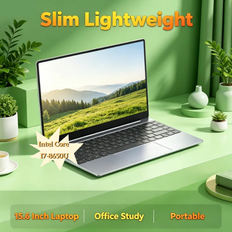 Intel I7-8650U Tough 15.6" Portable Laptop Windows11 Notebook 32GB DDR4 2TB SSD Pc Gamer Office Computer